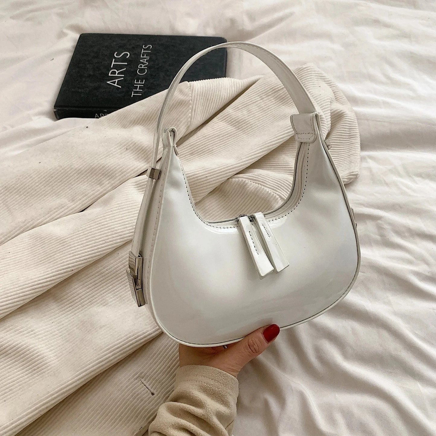 Leather Handbag Uk White S / CHINA
