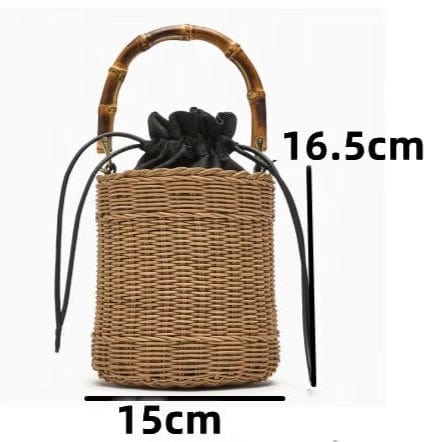 Rattan Bucket Bag brown