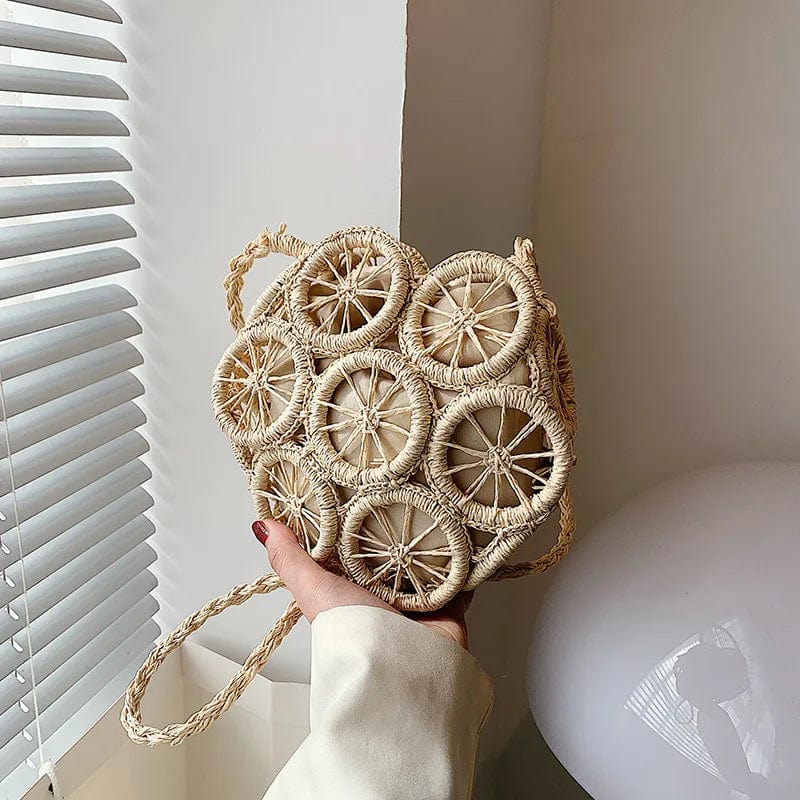 Round Rattan Shoulder Bag | Francia
