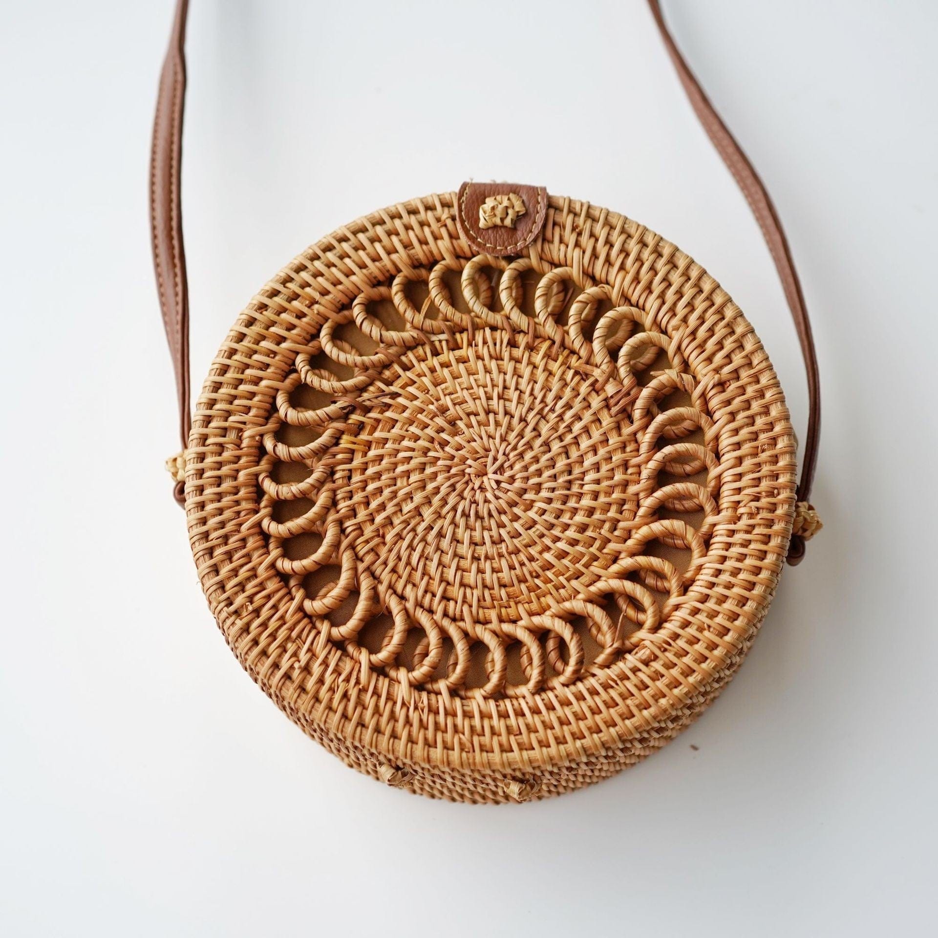 Small Rattan Bag – Straw and Leather