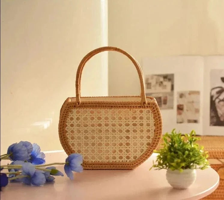 Straw Wicker Circle Bag | Amy