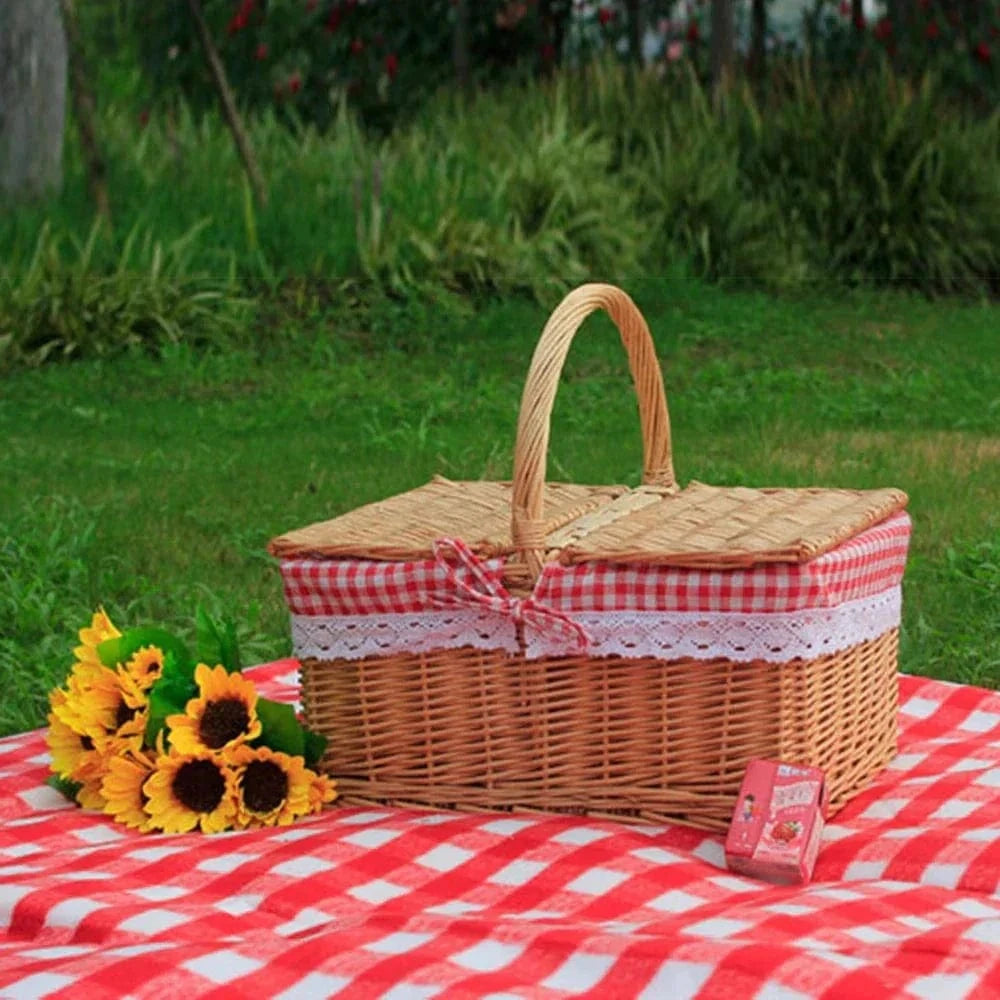 Wicker Basket Bag | Tatiana Red dishcloth