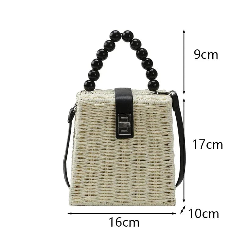 Wicker Top Handle Bag