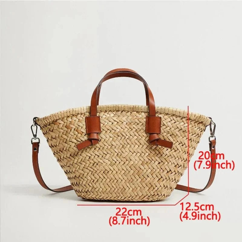 Wicker Tote Bag brown