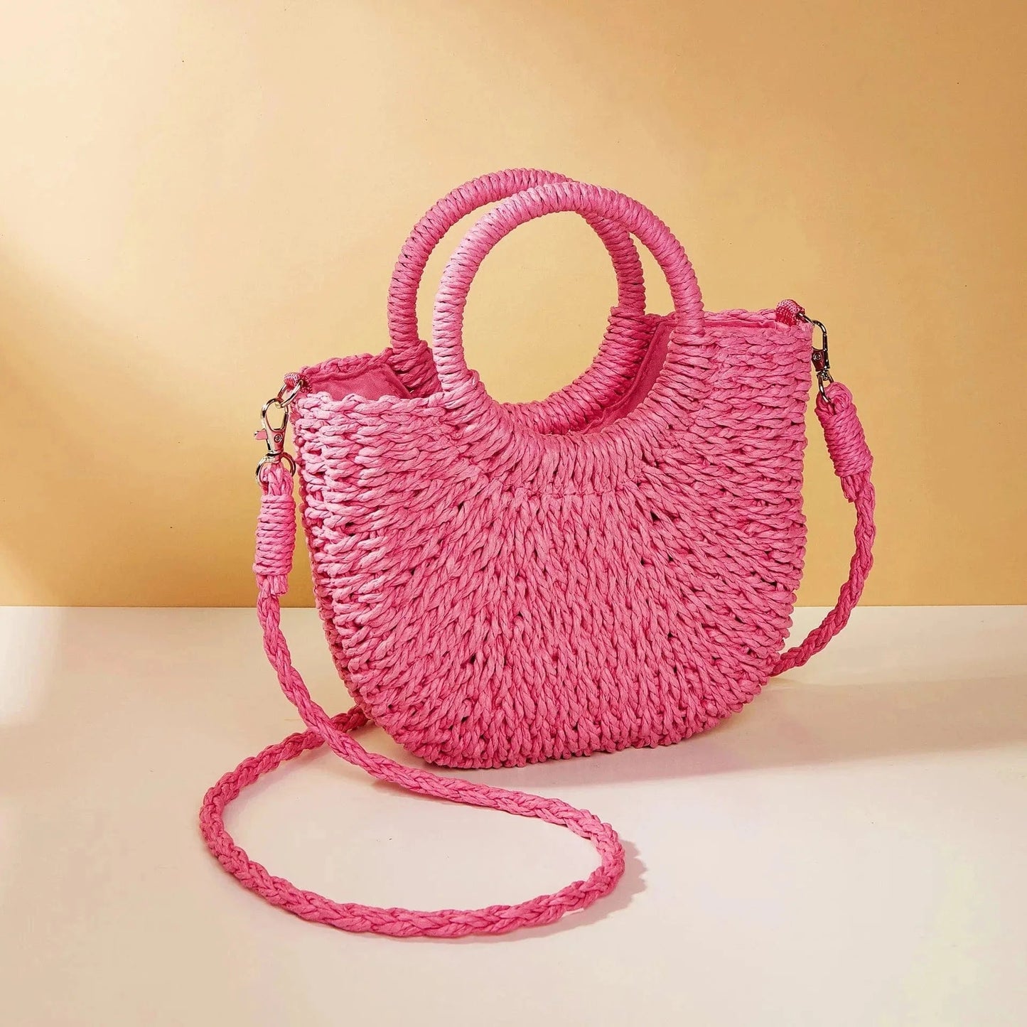 Colorful Straw Bags | Viviane Hotpink