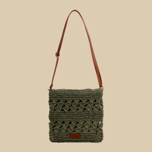 Crochet Crossbody Bag | Boho green