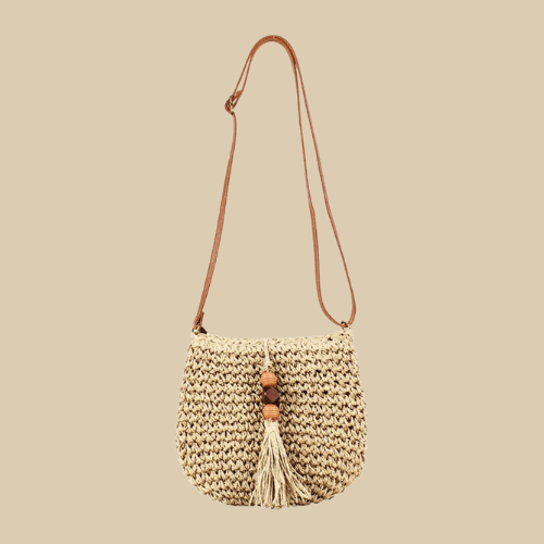 Crochet Crossbody Mini Bag Beige