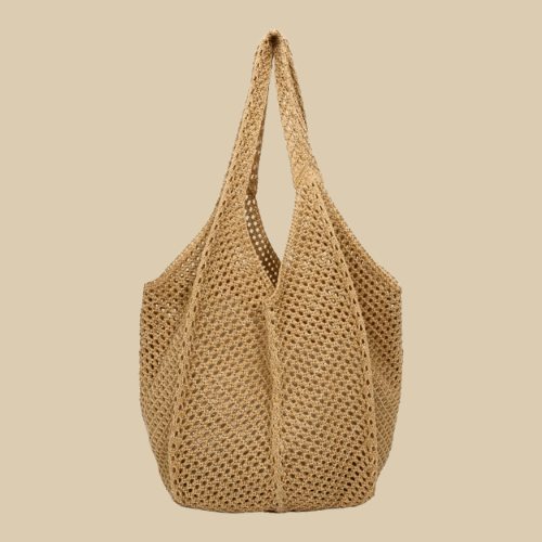 Crochet Grocery Bag Brown