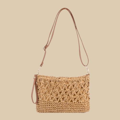 Crochet Messenger Bag Camel