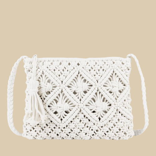 Crochet Shoulder Bag white