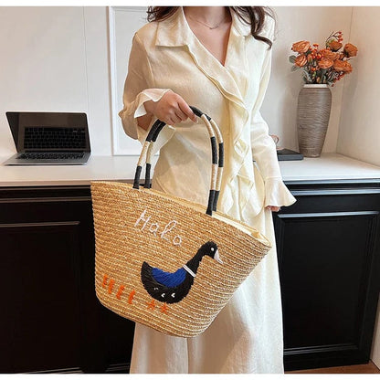 Embroidered Straw Bags