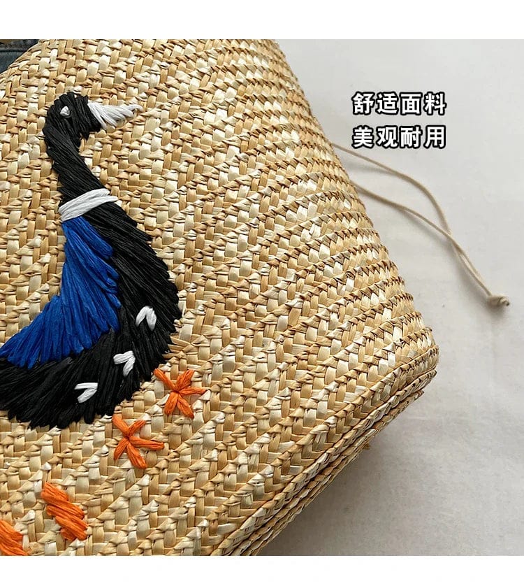 Embroidered Straw Bags