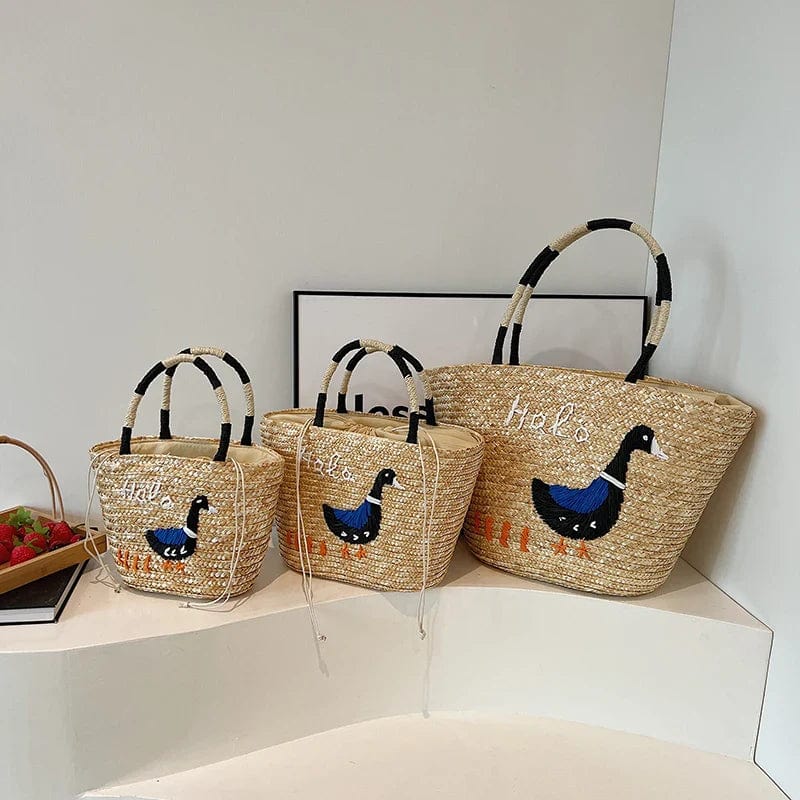 Embroidered Straw Bags