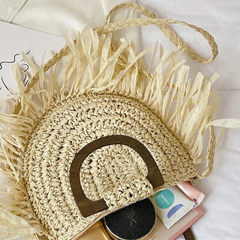 Fringed Straw Bag | Leonie