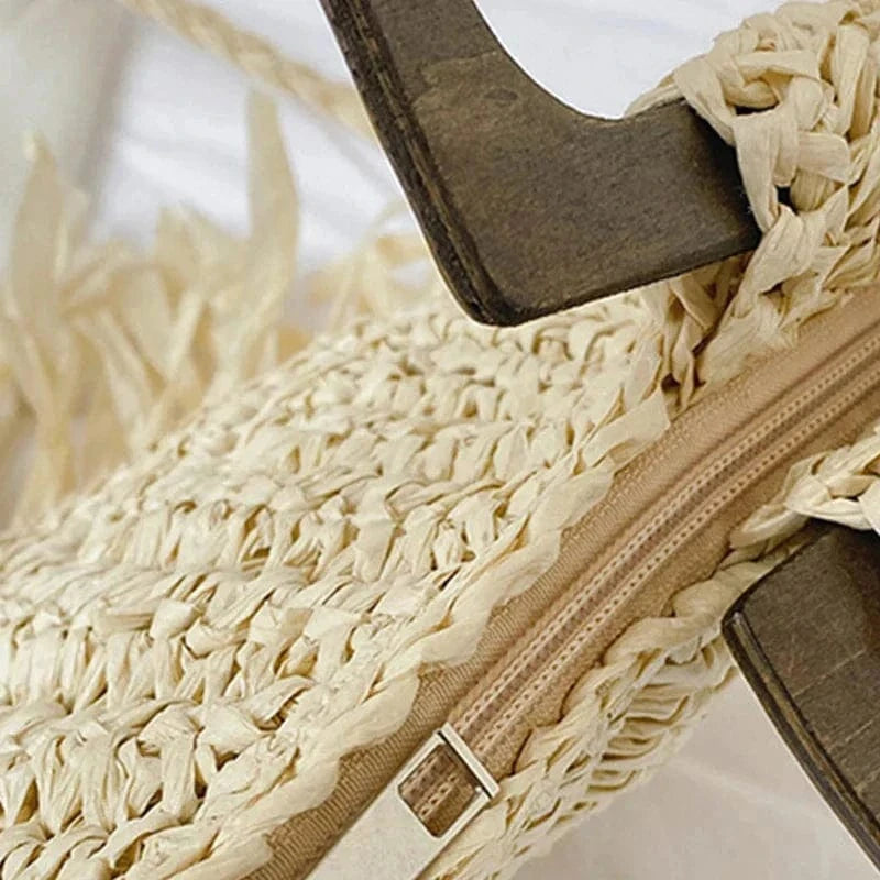 Fringed Straw Bag | Leonie