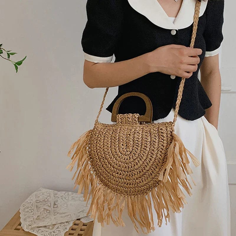 Fringed Straw Bag | Leonie