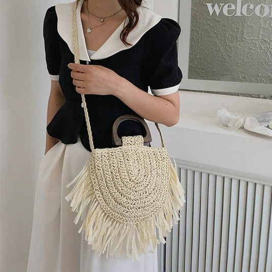 Fringed Straw Bag | Leonie