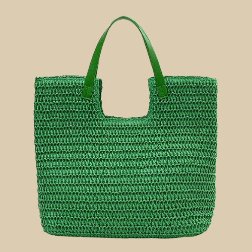 Green Straw Bags green