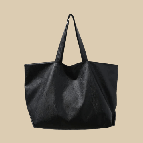 Huge Leather Tote Bag | Biella black