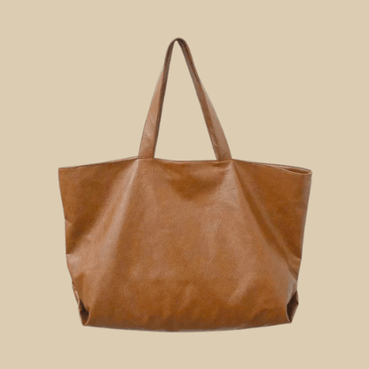 Huge Leather Tote Bag | Biella Brown