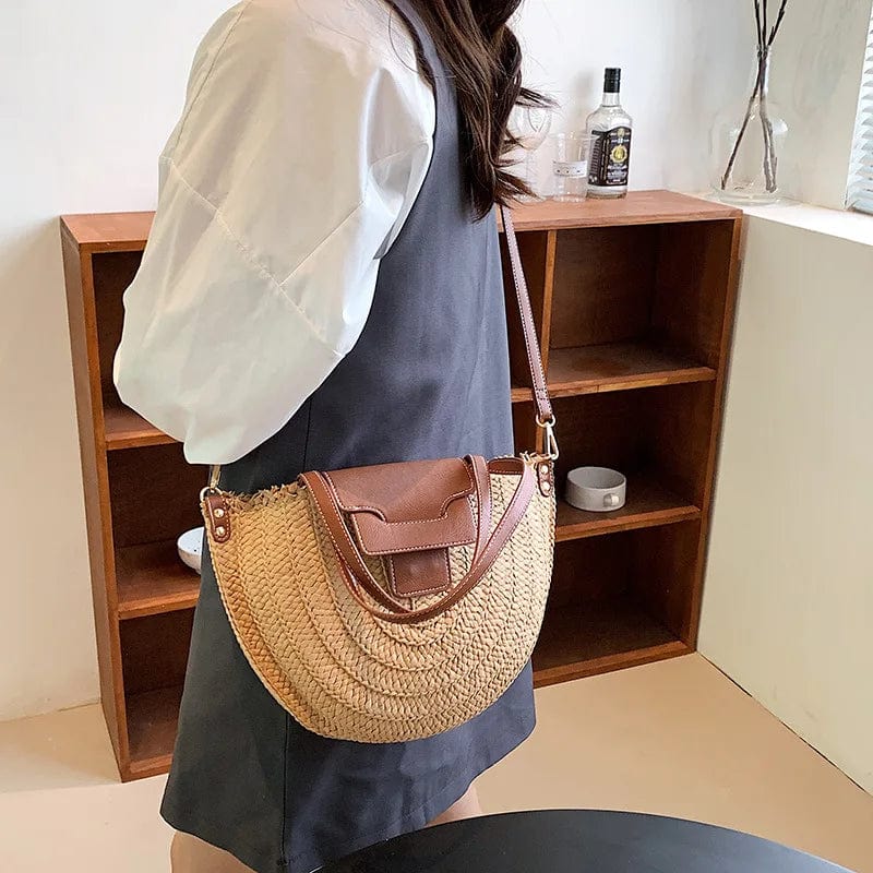 Huge Straw Bag Circle | Nellia