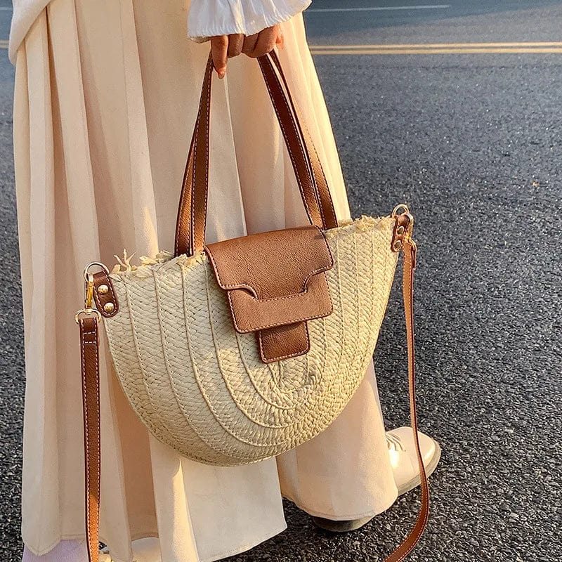 Huge Straw Bag Circle | Nellia