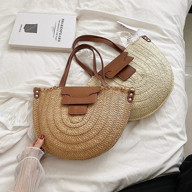 Huge Straw Bag Circle | Nellia