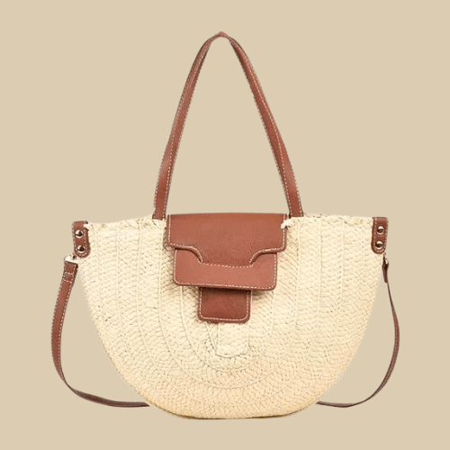 Huge Straw Bag Circle | Nellia Beige