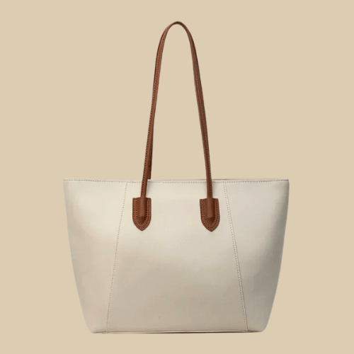 Ladies Leather Tote Bag | Milla Beige