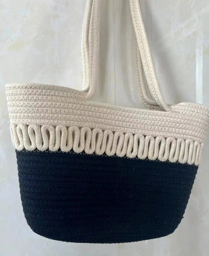 Large Straw Bag | Fiona Black