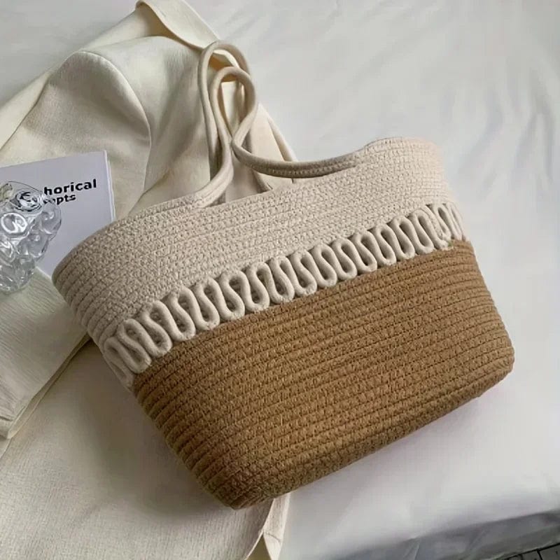 Large Straw Bag | Fiona Khaki