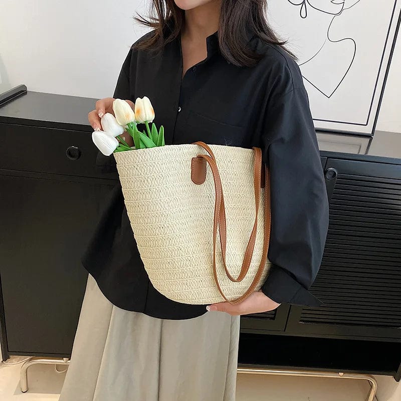 Large Straw Tote Bag | Melinda