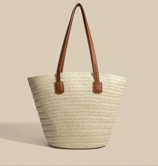 Large Straw Tote Bag | Melinda beige