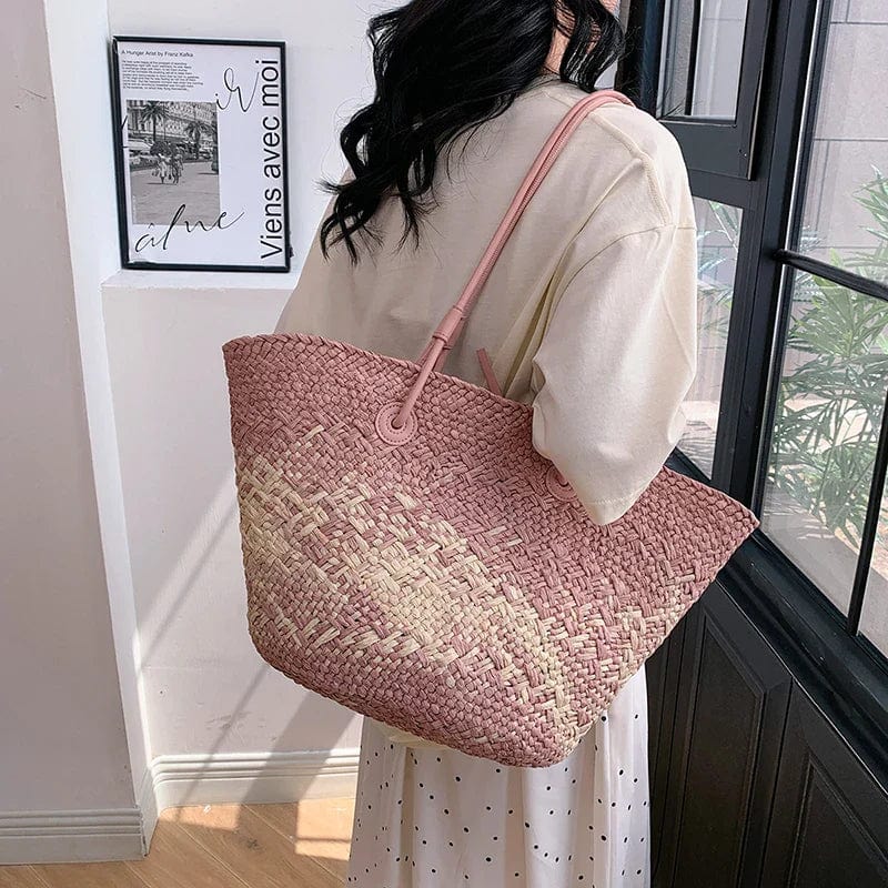 Pink Straw Bags Pink