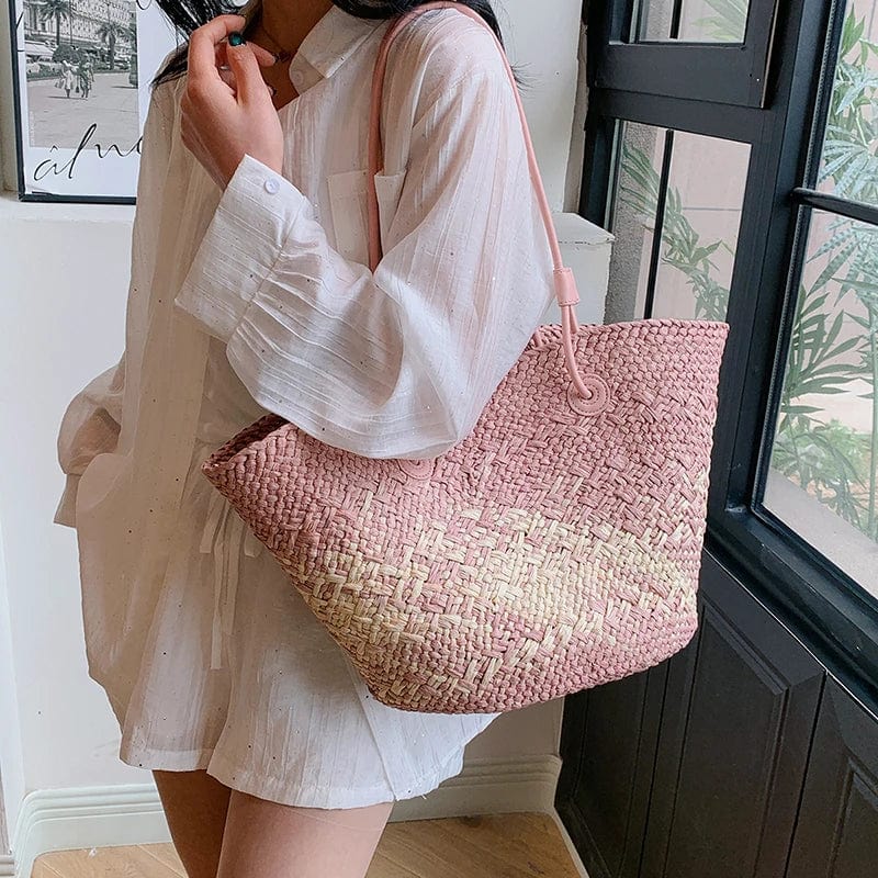 Pink Straw Bags Pink