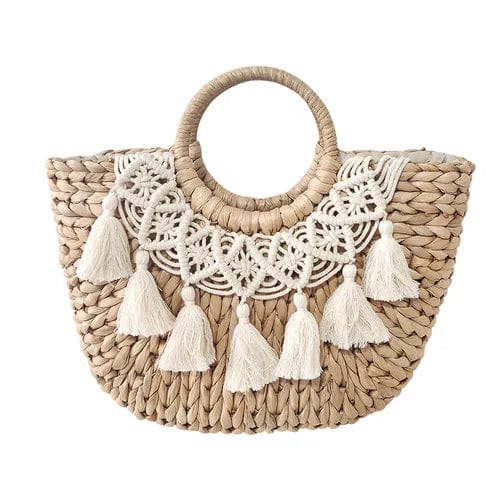 Pom Pom Straw Bag | Bohemian