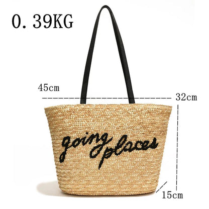 Raffia Beach Bag Khaki