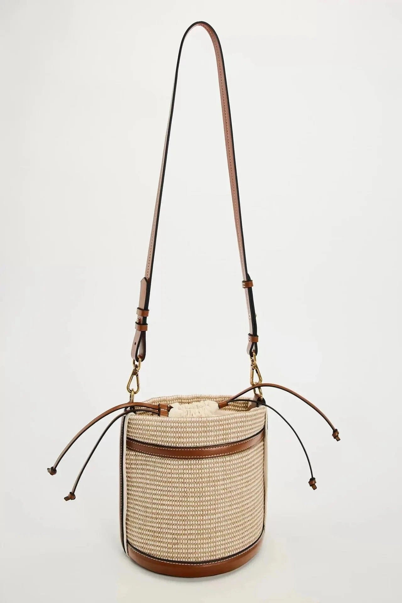 Raffia Bucket Bag Brown