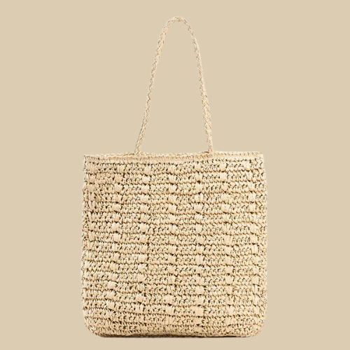 Raffia Shoulder Bag Beige