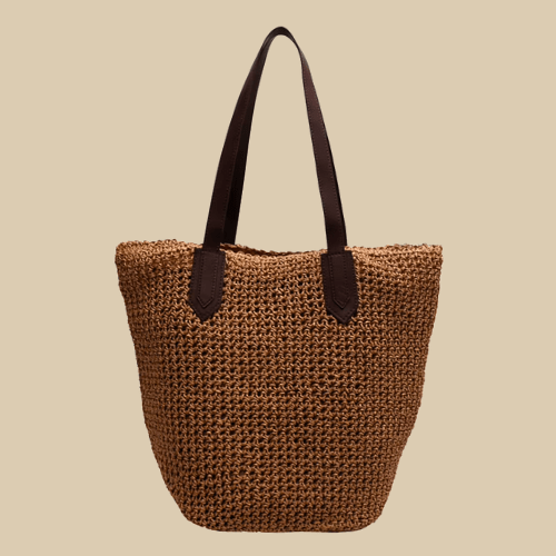 Raffia Tote Bag Brown