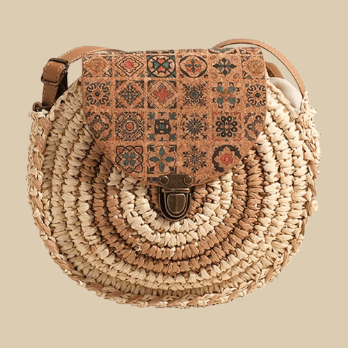 Round Straw Bag | Natania Beige