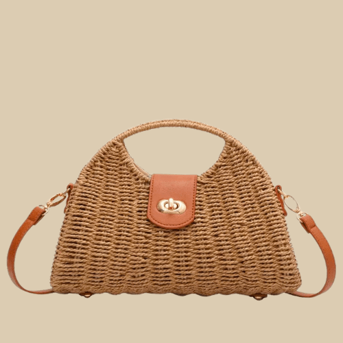 Straw and Leather Bags | Virginia Khaki