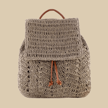 Straw Backpack Gray