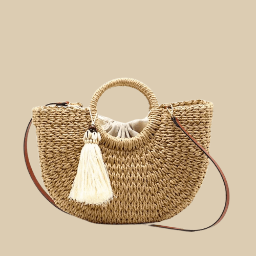 Straw Bag Circle Handle | Daria Brown