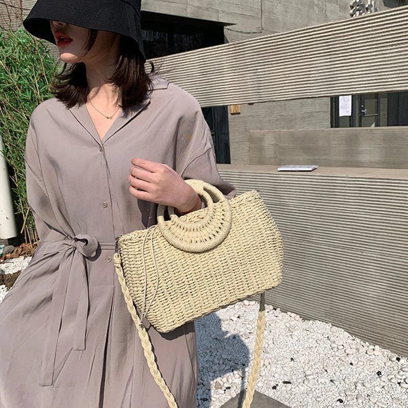 Straw Bag With Round Handles | Dana