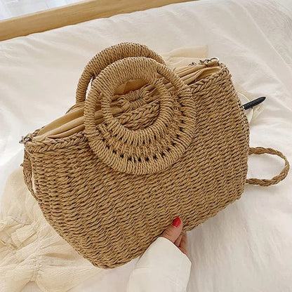 Straw Bag With Round Handles | Dana