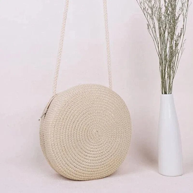 Straw Bags With Zipper | Patricia Beige