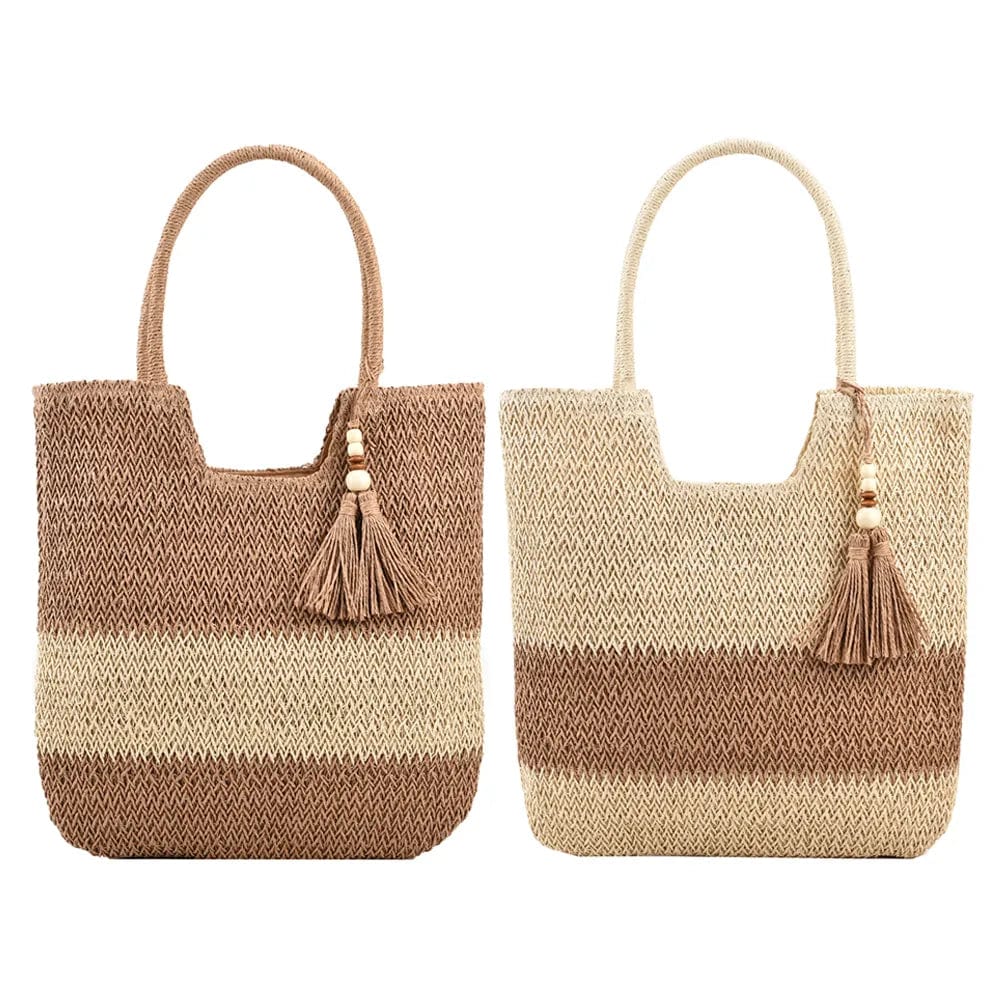 Straw Beach Bag With Zip | Amaria