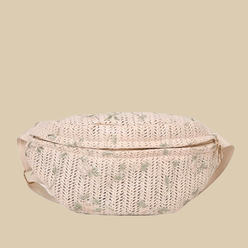 Straw Belt Bag WHITE