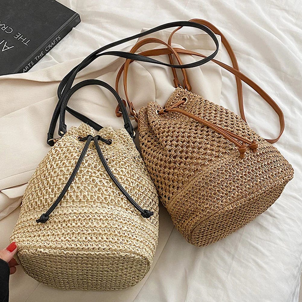 Straw Bucket Bag | Lauren